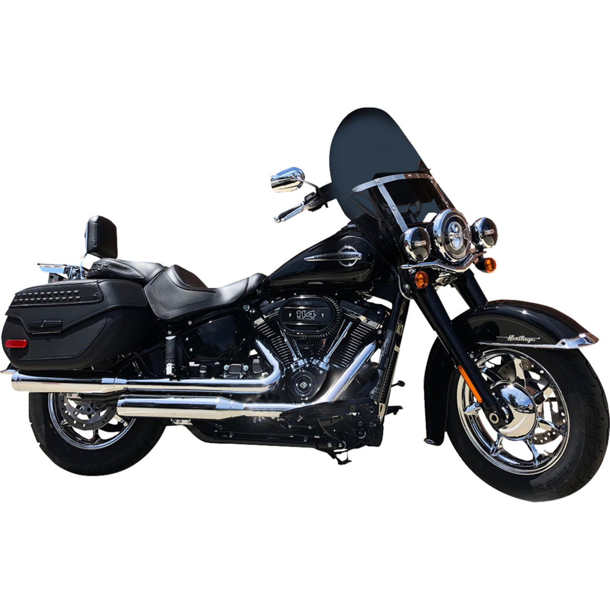 Klock Werks Billboard Flare® Windshield 20" Dark Smoke - KWW-02-0601 For Harley Softail 2018-2025