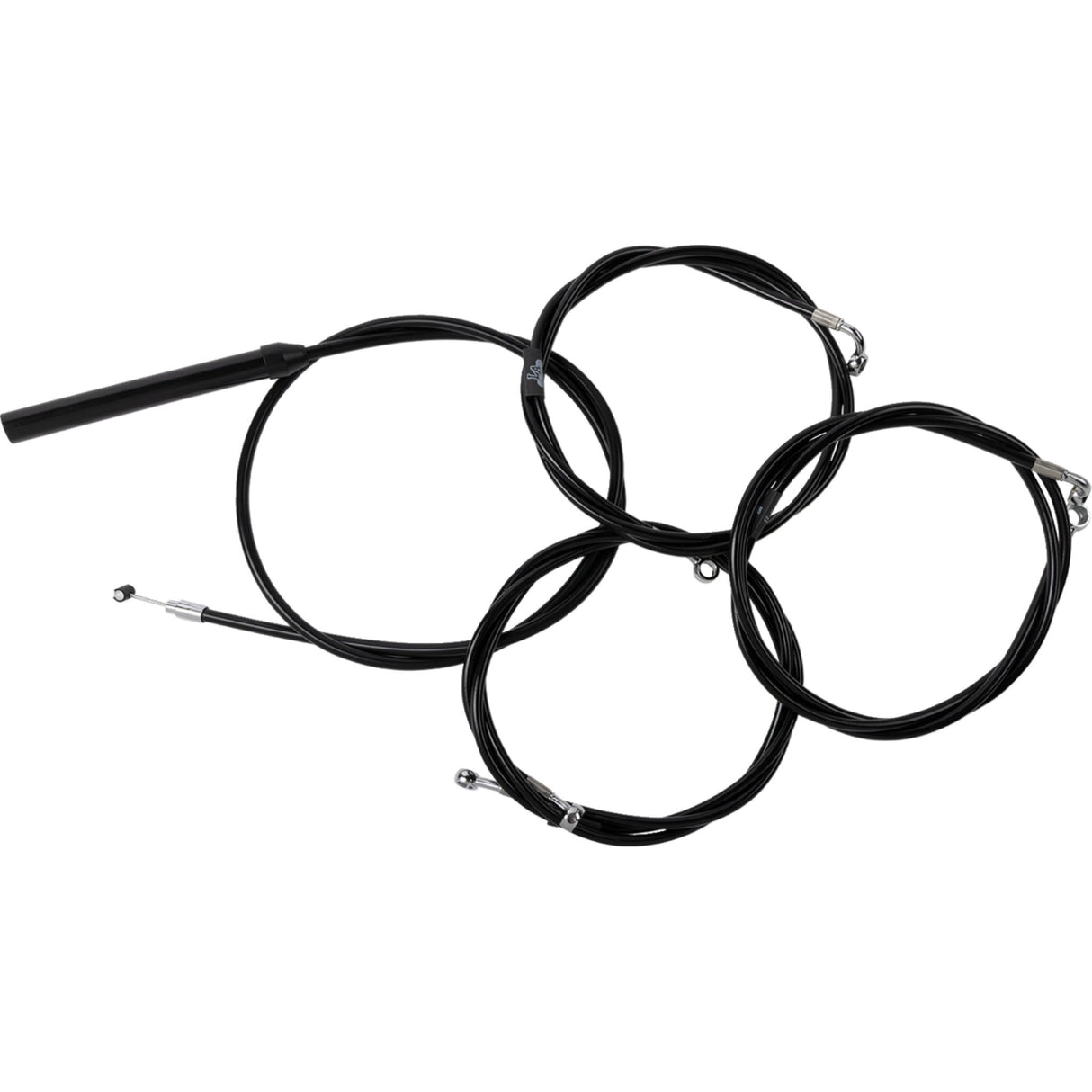 LA CHOPPERS 0662-1184 LA-8059KT2-19B Complete Black Vinyl Braided Handlebar Cable/Brake Line Kit - 18" - 20" Handlebars - Black Vinyl