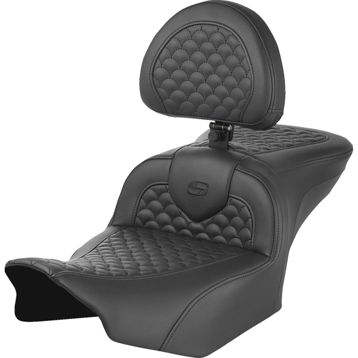 SADDLEMEN 0801-1937 823-07-208B0 Scallop Stitch Roadsofa™ Seat - w/ Backrest - FLTR/FLHX '23-'24