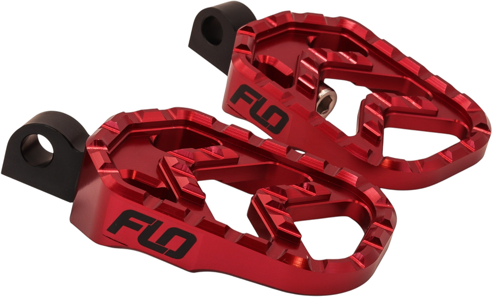 Flo Motorsports Savage Series Footpegs RED - V-800R For Harley Motorcycles 1972-2017