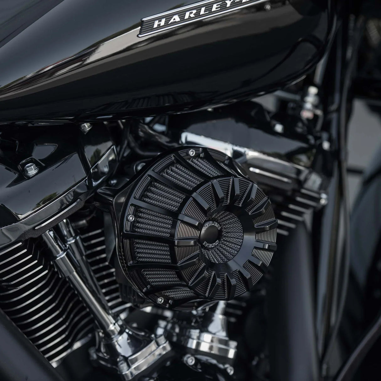 Arlen Ness Inverted Series Air Cleaner Kit — 15-Spoke Black - 18-997 For Harley Motorcycles 2017-2025