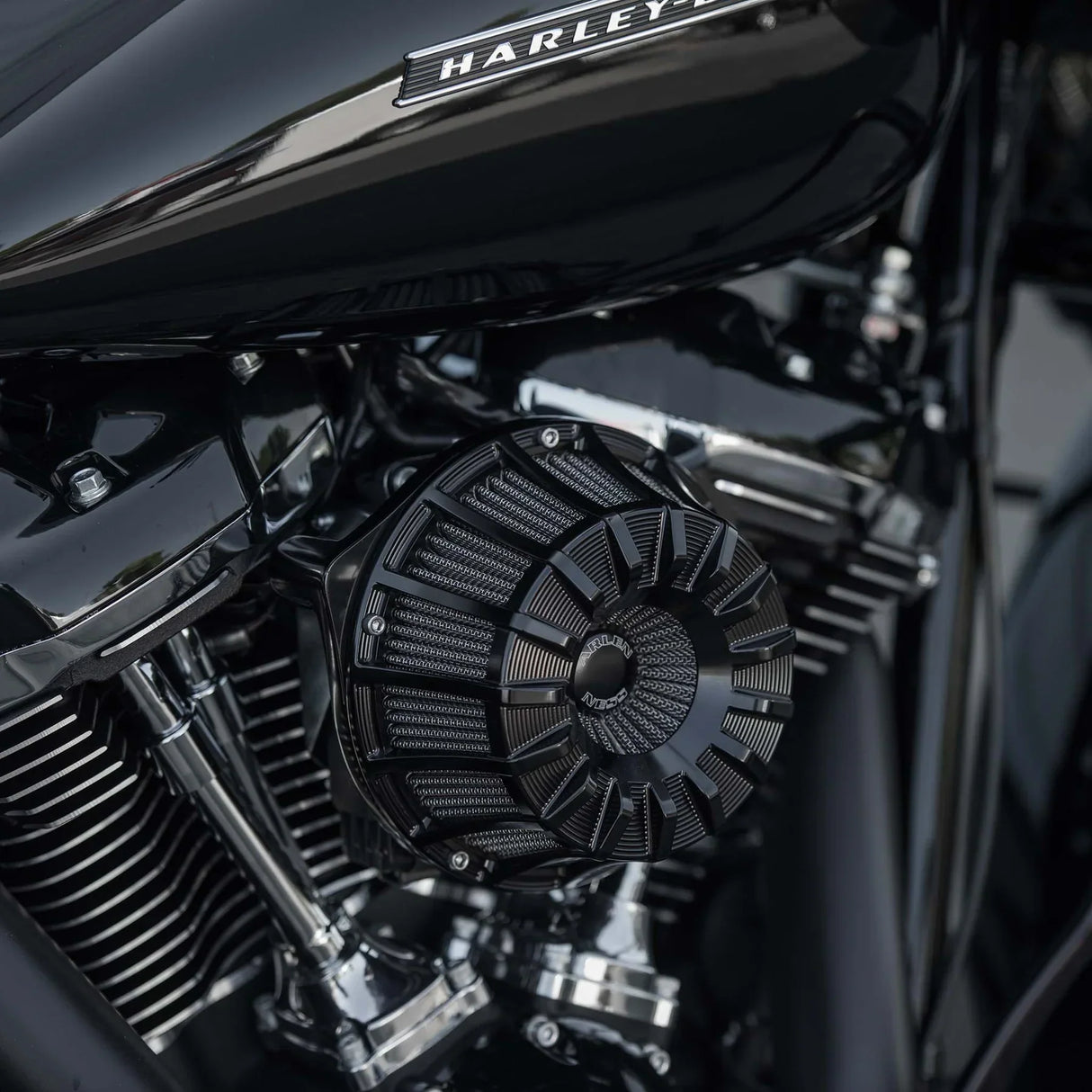 Arlen Ness Inverted Series Air Cleaner Kit — 15-Spoke Black - 18-997 For Harley Motorcycles 2017-2025