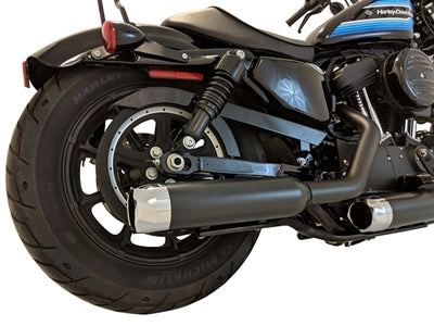 Tab Performance 151-2290-C4-2.25 14 -Up Harley Davidson Sportster XL Black Tip Slip On Muffler Compatible Exhaust Pipes with 2.25 Inch Louvered Core Baffles (Medium) and Chrome Billet Aluminum Twist End Caps