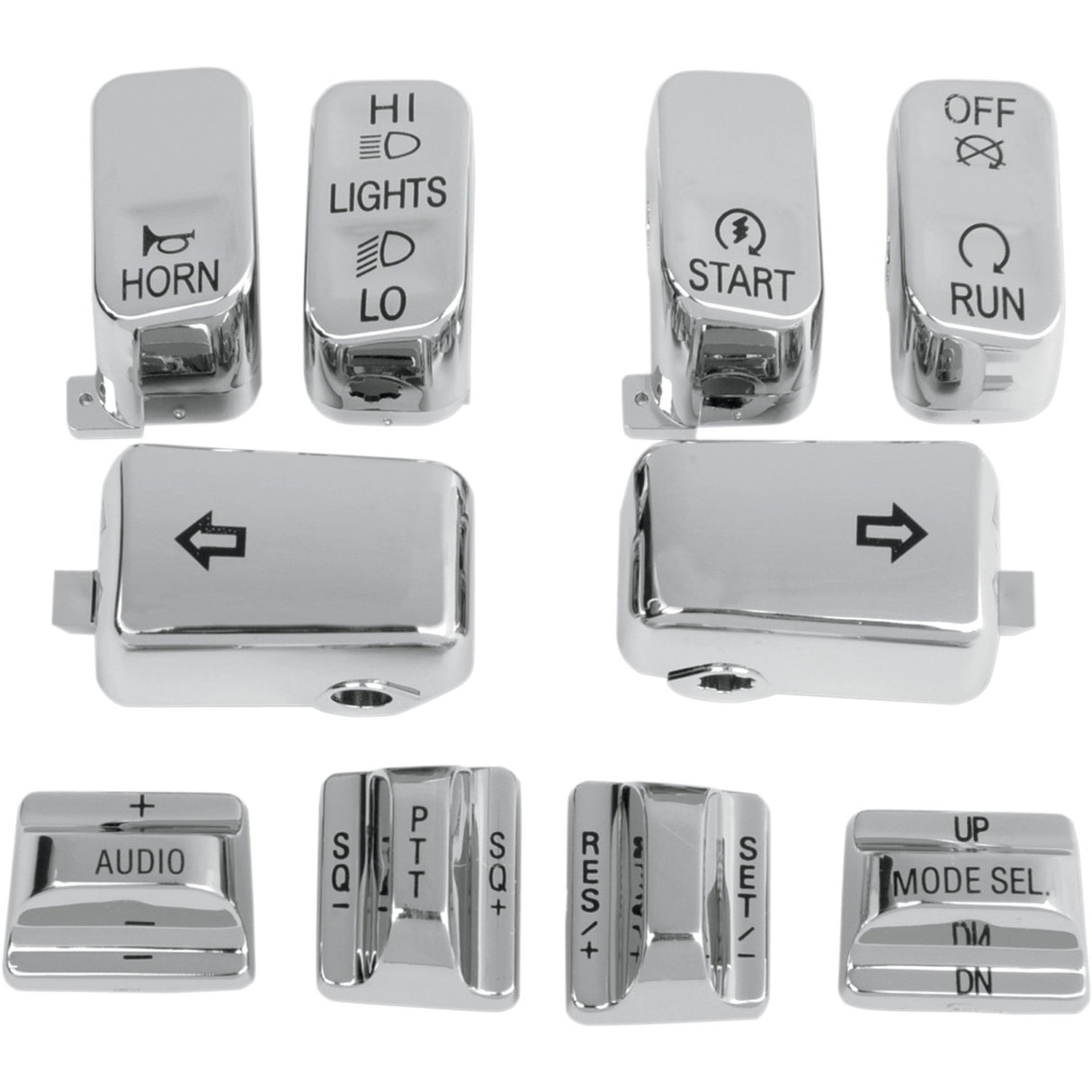 DRAG SPECIALTIES 0616-0130 Switch Cap Kit Switch Caps - Audio/Cruise - Chrome