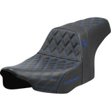 Saddlemen Pro Series SDC Performance Grip Seat Blue Stitching Without Backrest - SC-82307D1 For Harley Touring 2023-2026