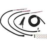 LA Choppers Complete Black Vinyl Braided Handlebar Cable Brake Line Kit 12"-14" Handlebars - LA-8056KT2-13B For Harley Touring 2021-2022