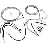 Burly Brand Complete Stainless Braided Handlebar Cable Brake Line Kit 16" Ape Hangers - B30-1162 For Harley Road Glide 2015-2016