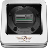 FIGURATI DESIGNS 0940-2099 FD72-TC-5H-BLK Timing Cover 5 hole - green line american flag - black