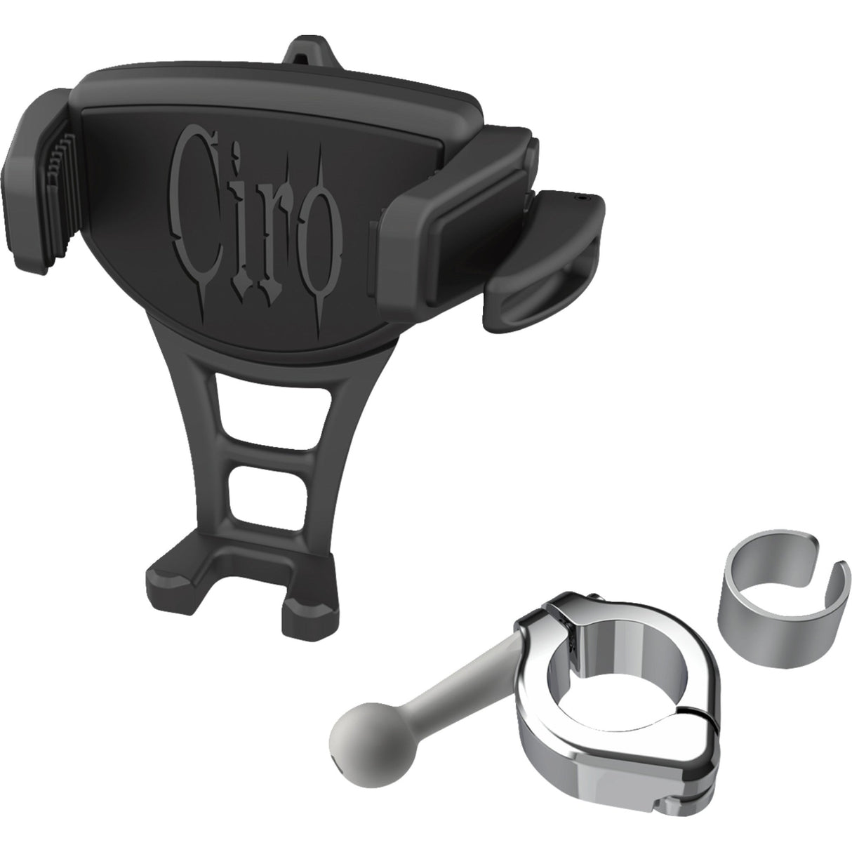 CIRO 0636-0572 50352 Constrictor Phone Holder - Black - Chrome 7/8" | 1" Handlebar Mount