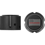 Figurati Designs Front Axle Nut Cover Front Stainless Steel Red Line Flag Black - FD75-FAC-BK For Harley Motorcycles 2002-2022