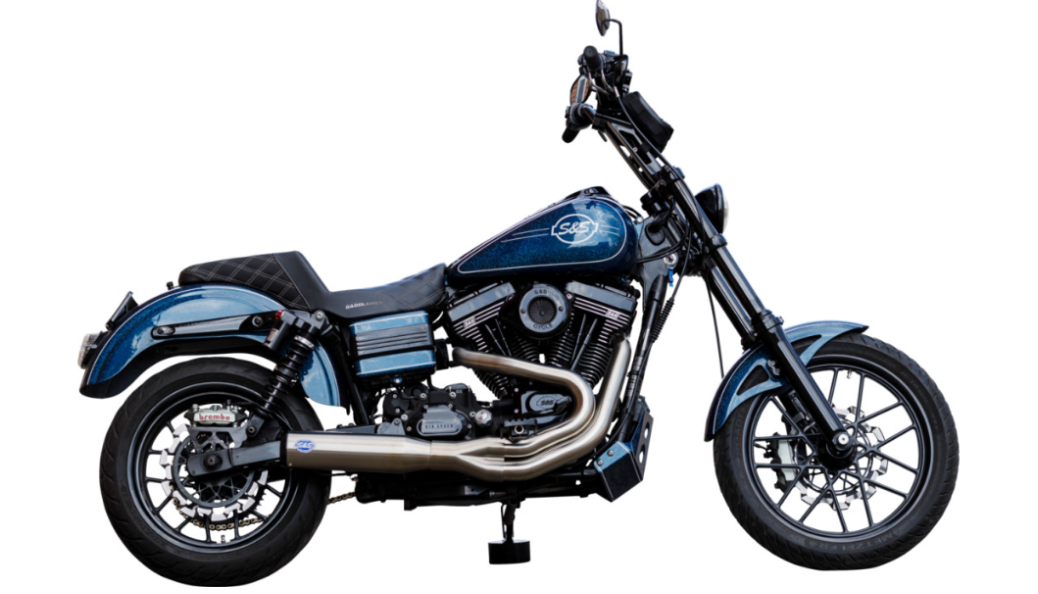 S&S Cycle 2-Into-1 Qualifier Exhaust System Brushed - 550-1097 For Harley Dyna 2006-2007