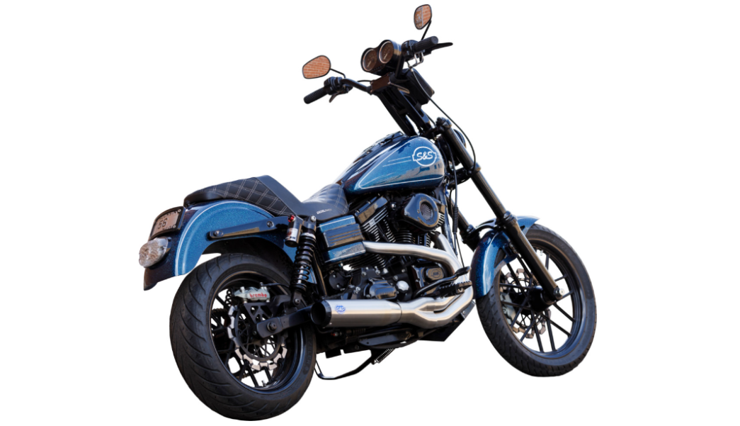 S&S Cycle 2-Into-1 Qualifier Exhaust System Brushed - 550-1097 For Harley Dyna 2006-2007