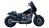 S&S Cycle 2-Into-1 Superstreet Exhaust System Brushed Stainless Steel - 550-1099 For Harley Softail 2018-2024
