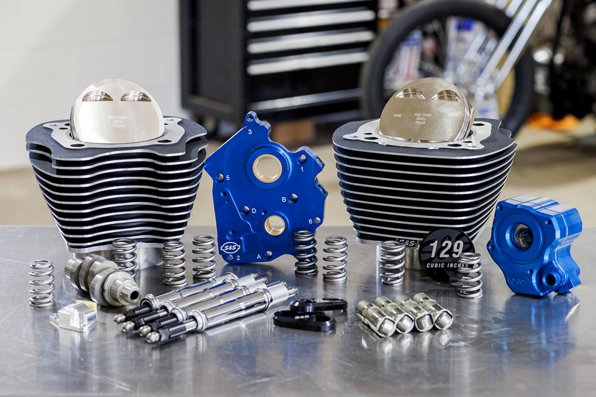 129" Power Package Engine Performance Kit - Chain Drive - Oil Cooled - Highlighted Fins - M8 - 0904-0100