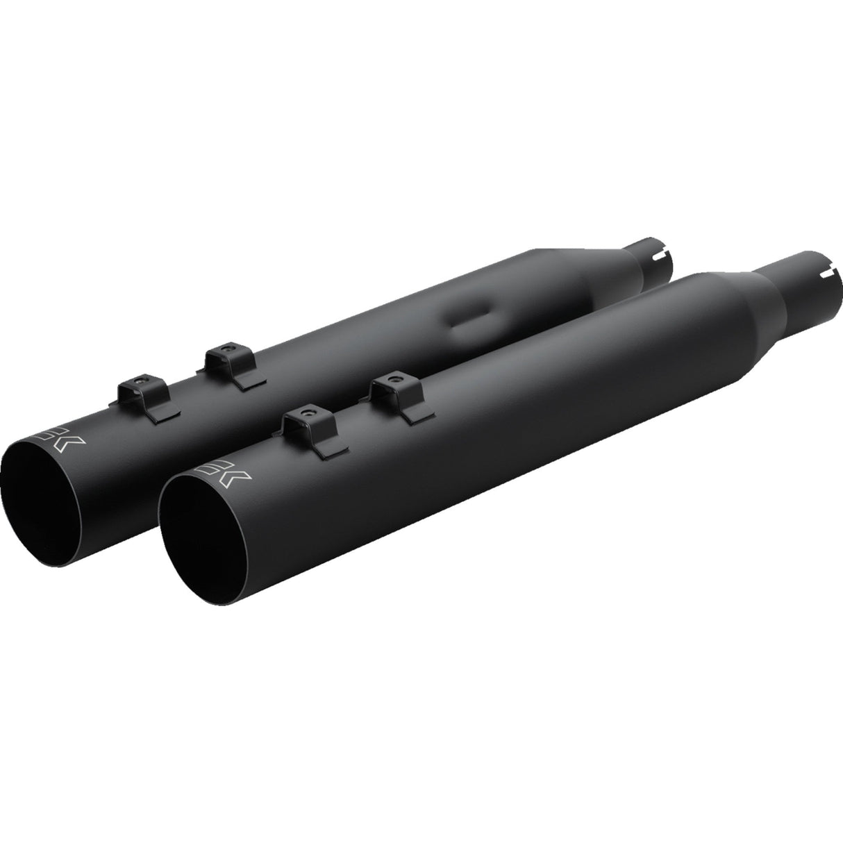 Khrome Werks HP-Plus® Slip-On Mufflers Straight Cut 4" M8 Black - 40FST-1011-BLK For Harley Touring 2017-2026