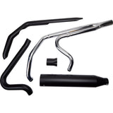 Khrome Werks 2-Into-1 Outlaw-SR Exhaust System Black Without End Cap Twin Cam Touring - 200785-SR For Harley Touring 2009-2016