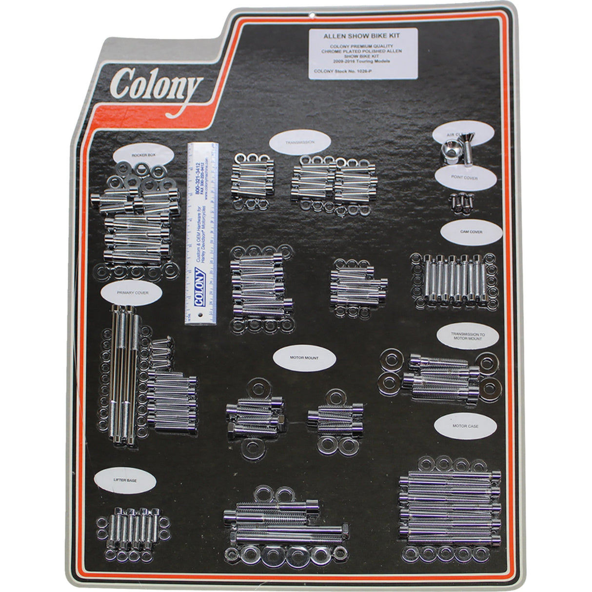 COLONY 2401-1117 1026-P Engine Bolt Kit Bolt Kit - Engine - Chrome