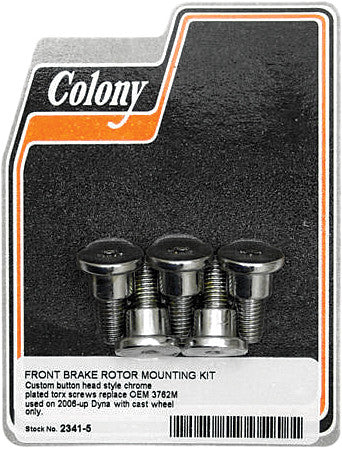 Colony Machine Brake Rotor Hardware Button Head CHR - 2341-5 For Harley Dyna 2006-2017