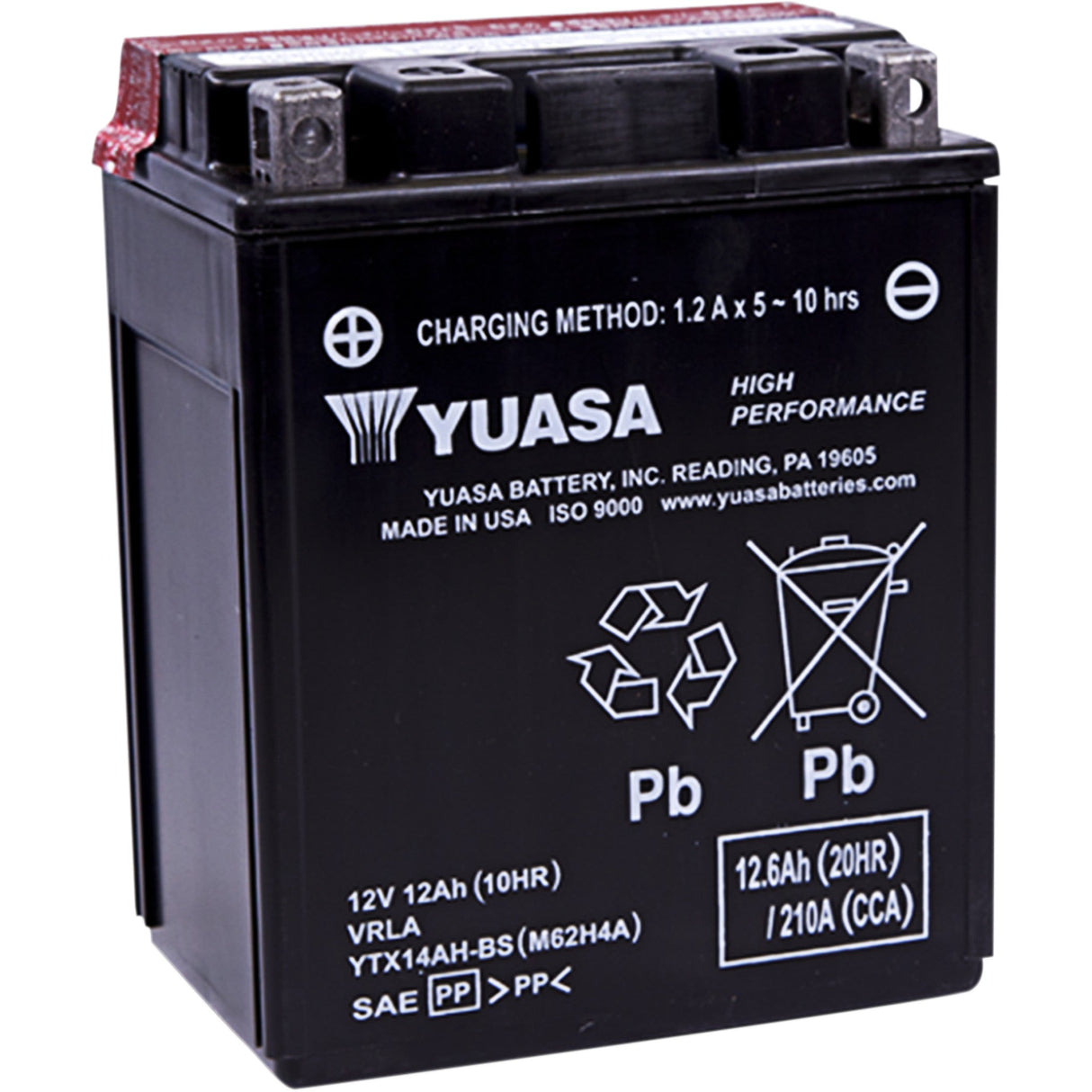 Yuasa YTX Battery - YUAM62H4A For Indian Scout 2015-2020 | Bimota 900 1993-1995 | Linhai Sport 400 1998-1999