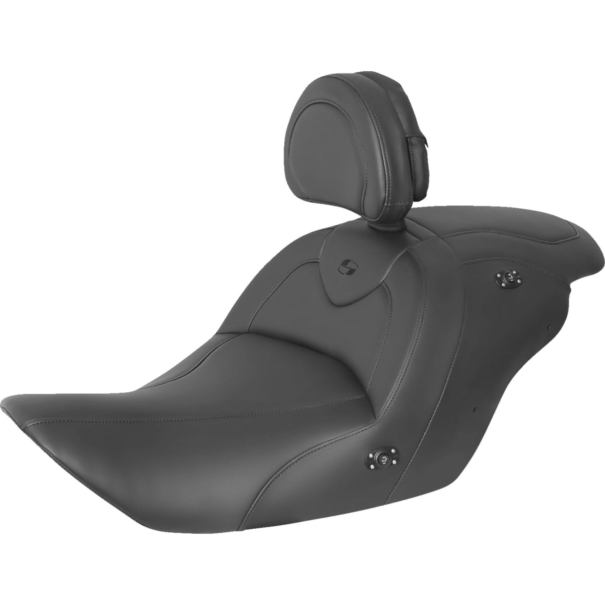 SADDLEMEN 0810-2336 H23-20-187BRHCT Heated RoadSofa™ Seat RoadSofa™ Seat - with Backrest - Black w/ Black Stitching - Heated - GL1800 '14-'17