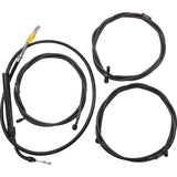 LA Choppers Complete Midnight Braided Handlebar Cable Brake Line Kit — Standard 12"-14" Handlebars ABS - LA-8056KT2-13M For Harley Touring 2021-2022