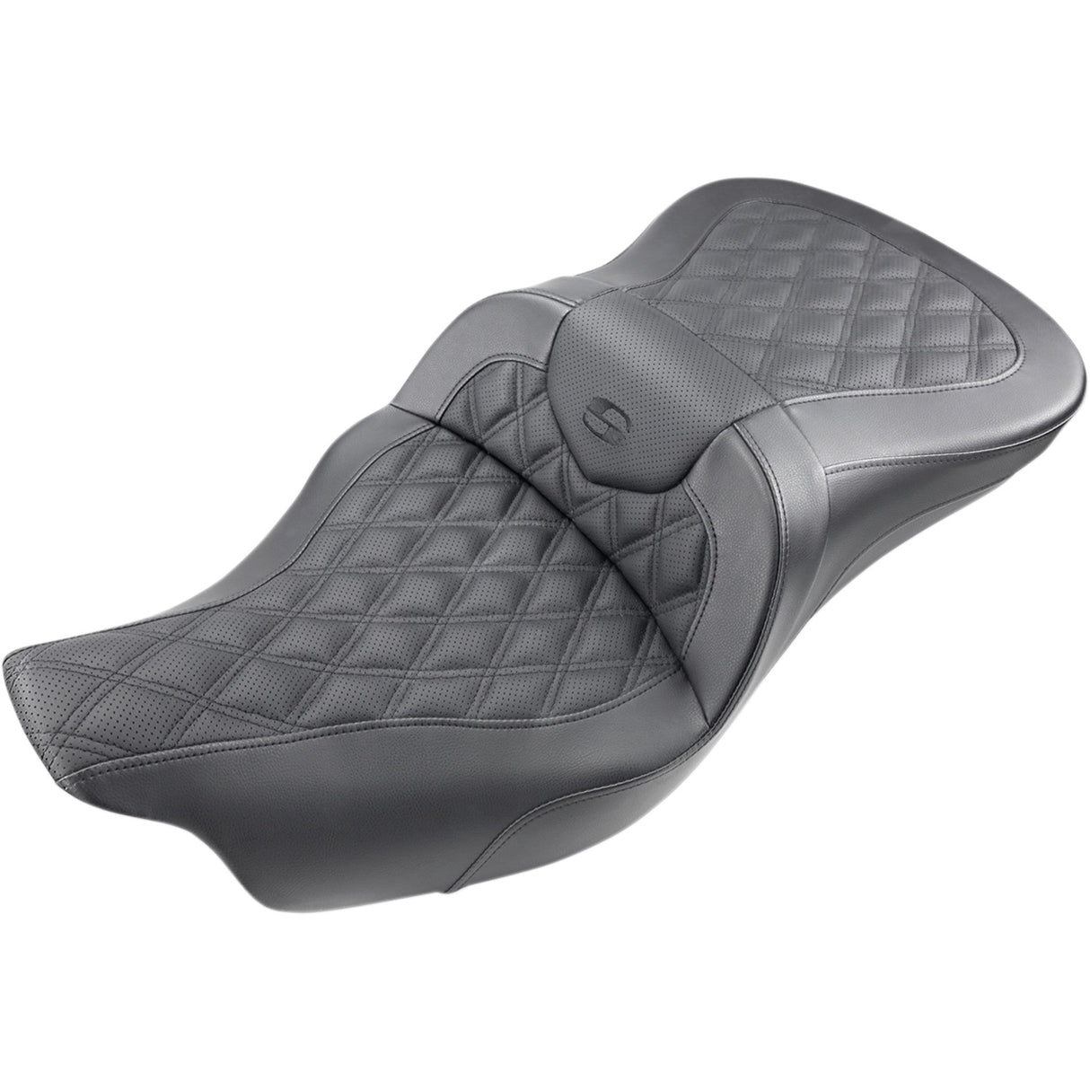 Saddlemen Roadsofa™ Trike Seat Full Lattice Stitch Without Backrest Black - 808-07B-182T For Harley Touring 2008-2025