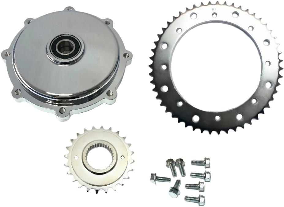 Harddrive 201407 Cush Drive Chain Conv Kit Chrome `09 For Harley Touring 2009-2016