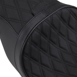 DRAG SPECIALTIES 0801-1011 Forward Positioned 2-Up Low Profile Touring Leather Seat Low Forward Touring Seat - Diamond - FL '08-'23
