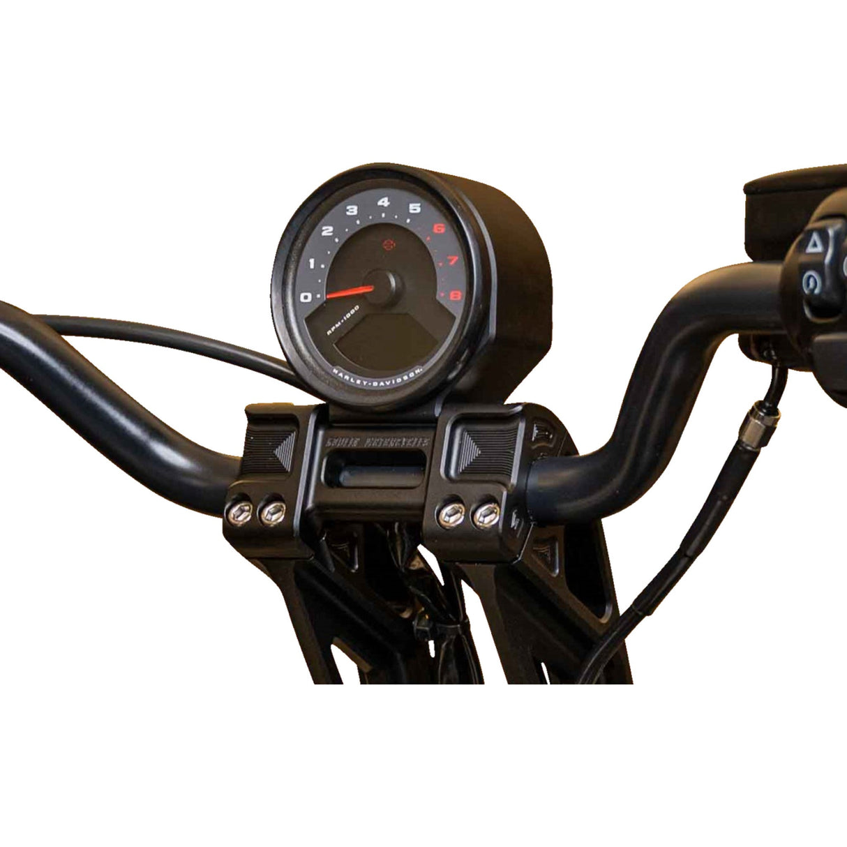 Kodlin USA Gauge Bucket Fastback Speedometer Mount For Fastback Riser Black 3-3/8" - K61257 For Harley Softail Low Rider 2022-2024
