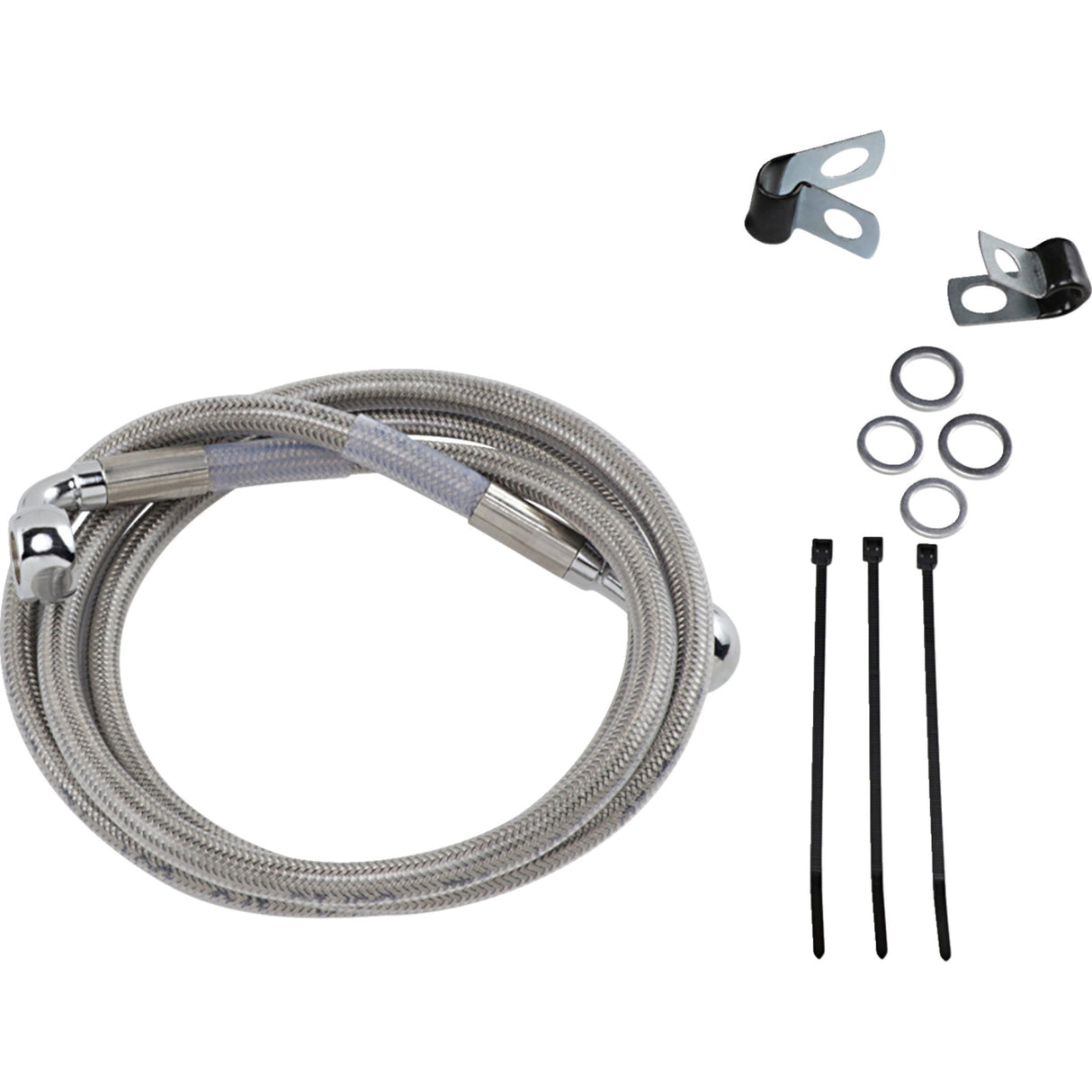 DRAG SPECIALTIES Extended Length Stainless Steel Brake Line Kit Front