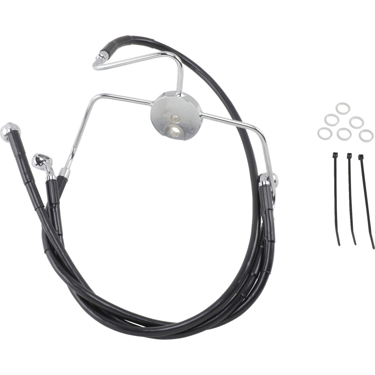 DRAG SPECIALTIES Extended Length Black Vinyl Brake Line Kit Front