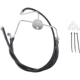 DRAG SPECIALTIES Extended Length Black Vinyl Brake Line Kit Front