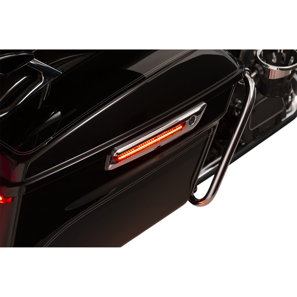 CIRO 3501-1821 40070 LED Saddlebag Hinge Covers - Smoke Lens - Chrome