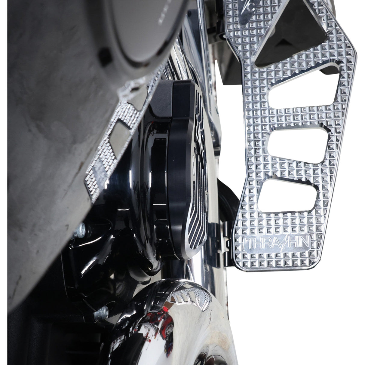 Thrashin Supply CO. Cam Cover Gen 2 Finned Twice Cut Black M8 - TSC-3029-4 For Harley Touring 2023-2026