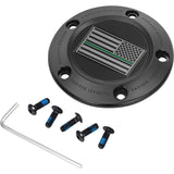FIGURATI DESIGNS 0940-2099 FD72-TC-5H-BLK Timing Cover 5 hole - green line american flag - black