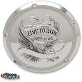 Drag Specialties Live to Ride Derby Cover 5-Hole Chrome For Harley Touring 2015-2026