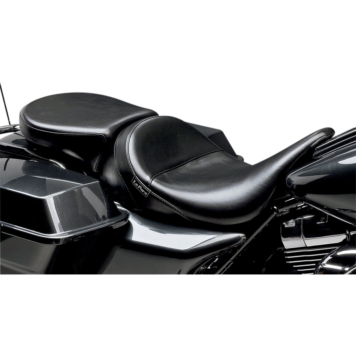 LePera Aviator Pillion Pad Wide Smooth Black - LK-017PDX For Harley Touring 2008-2023