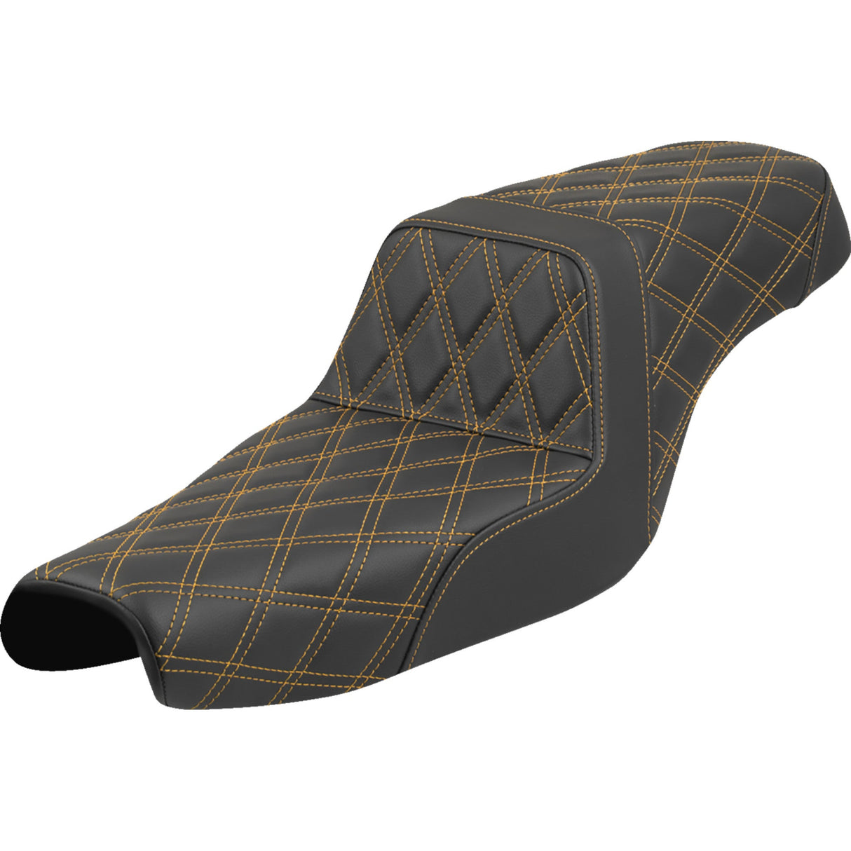 Saddlemen Lattice Stitch Step-Up Seat Gold Stitch - 807-11-17507 For Harley Sportster 2004-2022 (3.3G Tank)