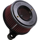 S&S Cycle Air Stinger Stealth Air Cleaner Kit Black Chrome Ring - 170-0724A For Harley Sportster 2007-2022