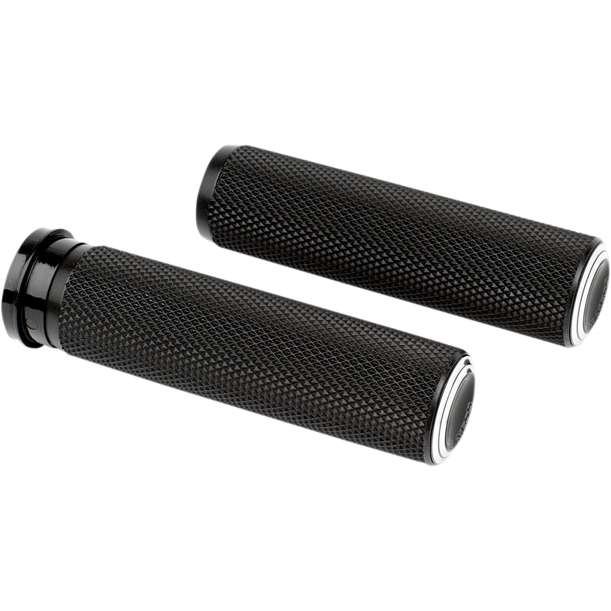 Arlen Ness Dual Ring Grips TBW Black - 07-310 For Harley Motorcycles 2008-2025