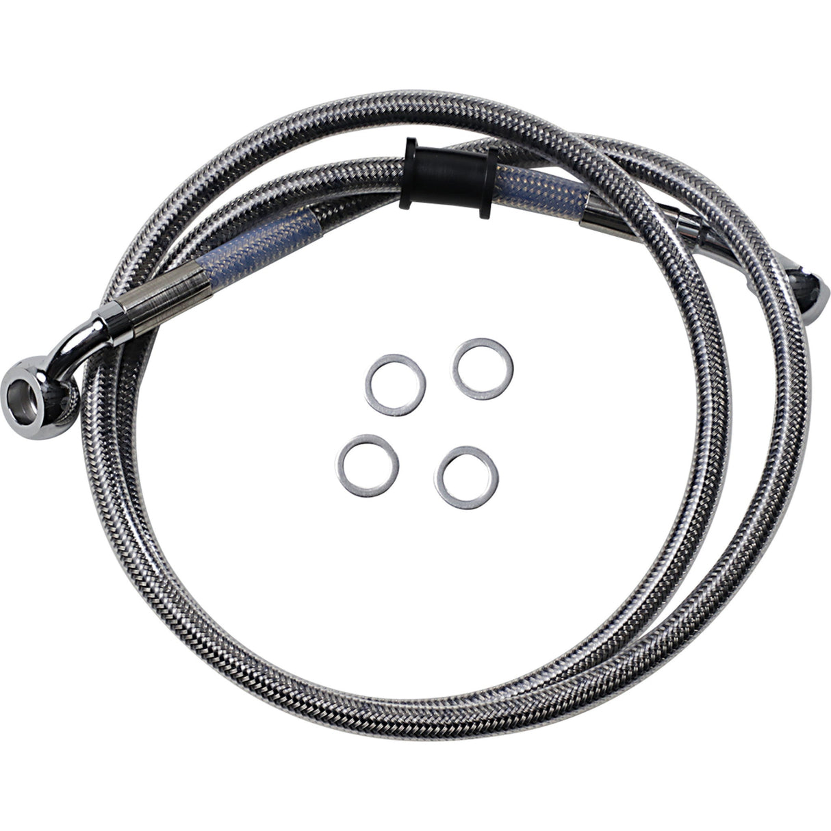 DRAG SPECIALTIES 1741-5842 Stainless Steel Brake Line Kit Brake Line - Front (Upper) - Stainless Steel