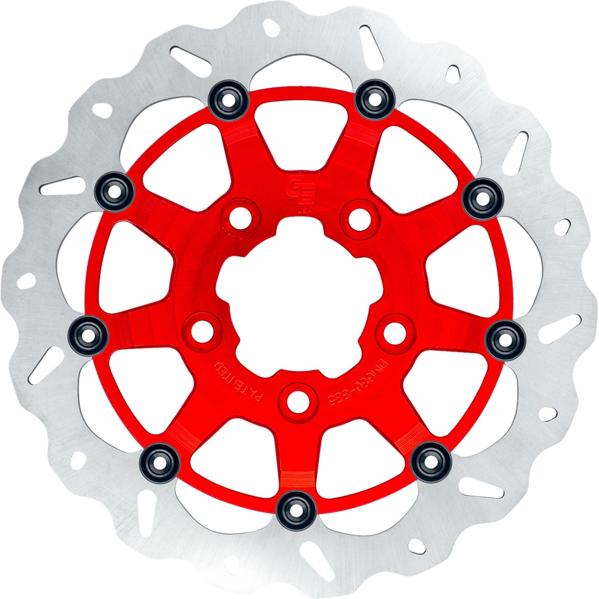 Gbrakes Oversize Wave® Brake Rotor Front 13" Narrow Band Red - GBDU035 For Harley Motorcycles 2000-2026