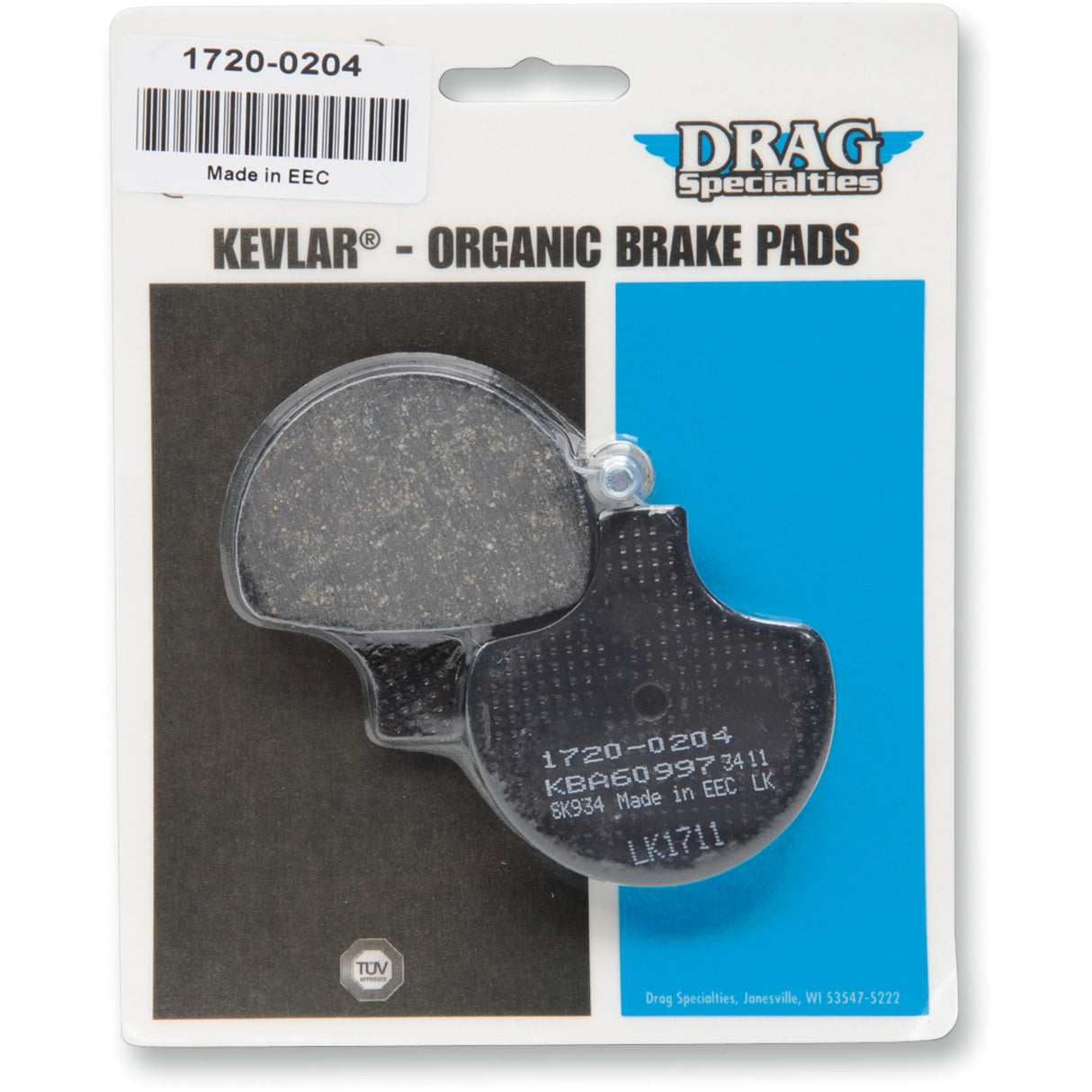 DRAG SPECIALTIES 1720-0204 Organic Harley/Buell Brake Pads Organic Brake Pads - Harley-Davidson