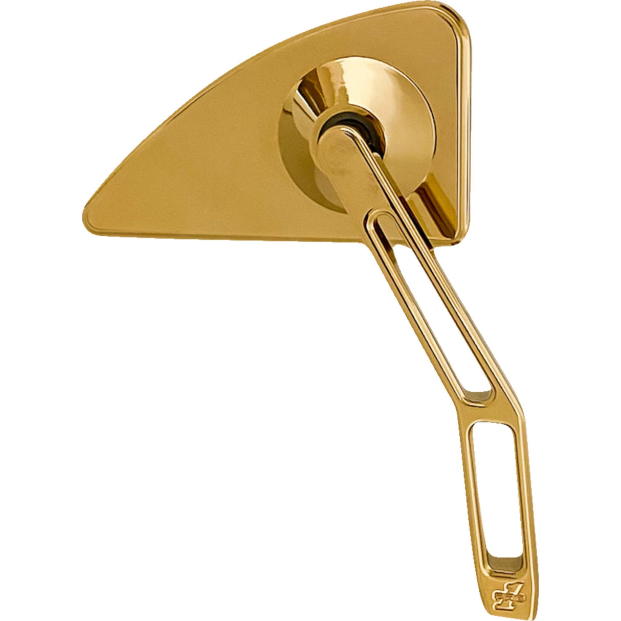 PRO-ONE PERF.MFG. 0640-1676 102130TIN Mini Mirror w/V2 Cut-Out Stem Mirror - Mini w/V2 Cut-Out Stem - Gold - Right