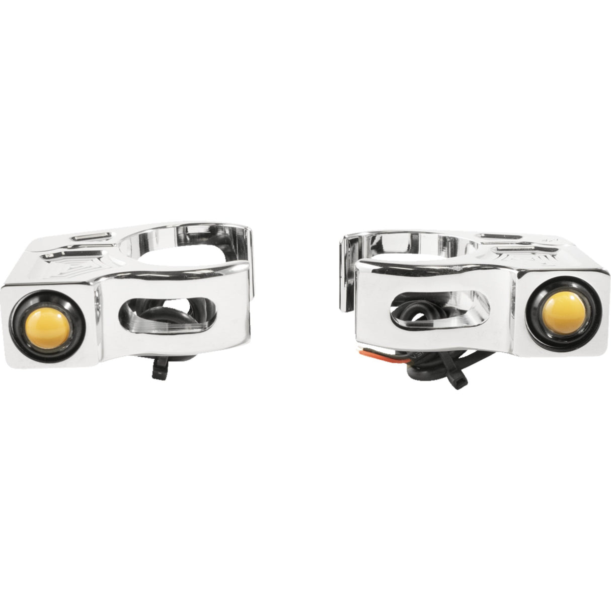 JOKER MACHINE 2020-2143 05-220-3 Fork Mount Turn Signals - 39 mm - Amber - Chrome