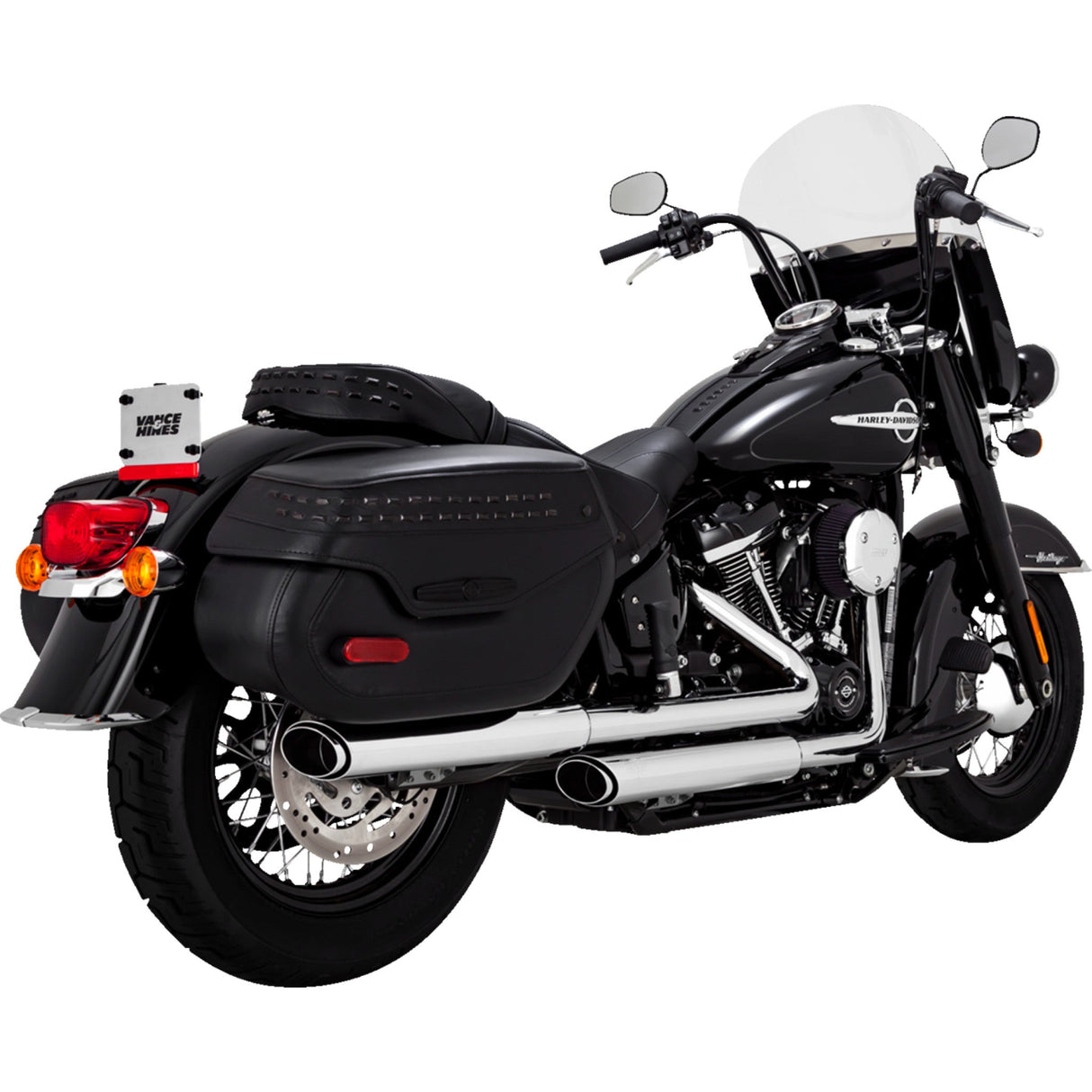Vance & Hines 3" Twin Slash Slip-On Mufflers Chrome - 16379 For Harley Softail 2018-2024
