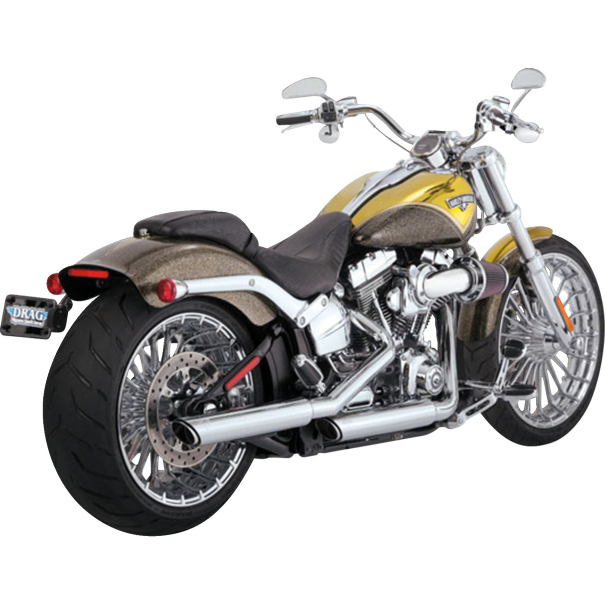 Vance & Hines 3" Twin Slash Slip-On Mufflers Chrome - 16335 For Harley 2010-2017