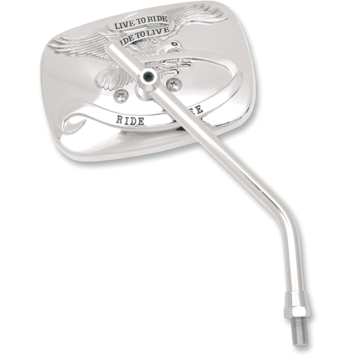 EMGO 2031754 20-31754A "Ride Free" Steel Mirror Mirror - "Ride Free" - Side View - Rectangle - M10 x 1.25 - Chrome - Right