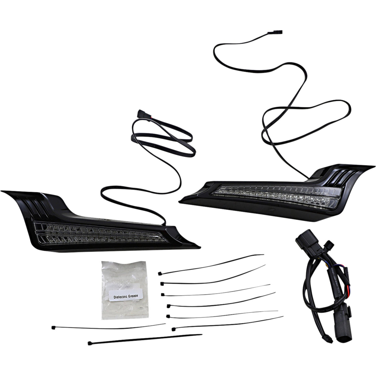 Ciro Filler Panel Lights Smoke Lens Red LEDs Black - 40046 For Harley Touring 2006-2026