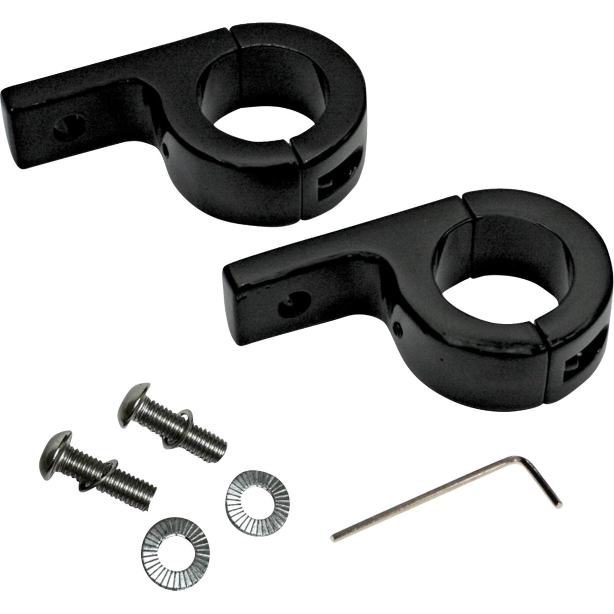 CUSTOM DYNAMICS 2001-3099 CD-125-B Fog Light P-Clamp Mounts P-Clamp Mounts - Fog Light - Gloss Black - Harley-Davidson®